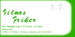 vilmos friker business card